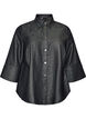 Chemise en jean avec fil paillet&eacute; et manches 3/4, Gris anthracite, Packshot image number 0