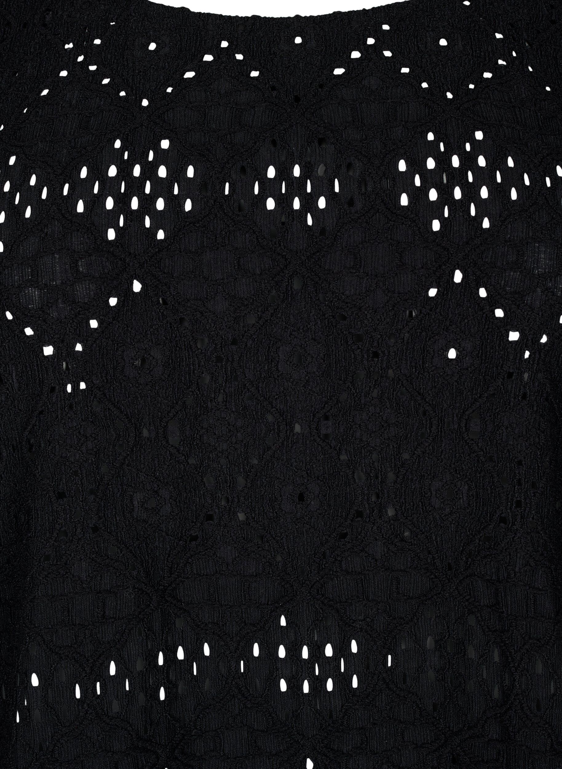 Zizzi Chemisier &agrave; manches courtes avec motif de dentelle, Black, Packshot image number 2