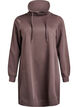 FLASH - Robe sweat-shirt courte &agrave; col montant et poches, Marron, Packshot image number 0