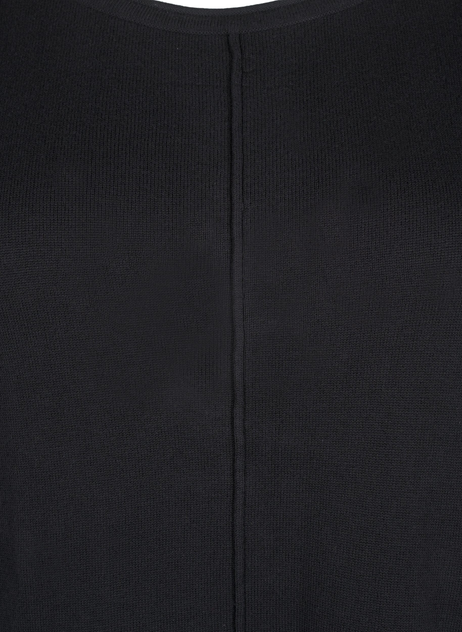 Zizzi Robes tricot&eacute;es en m&eacute;lange coton-viscose, Noir, Packshot image number 2