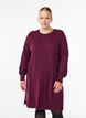 Robe courte en maille &agrave; manches raglan et couture centrale, Bordeaux, Model image number 0