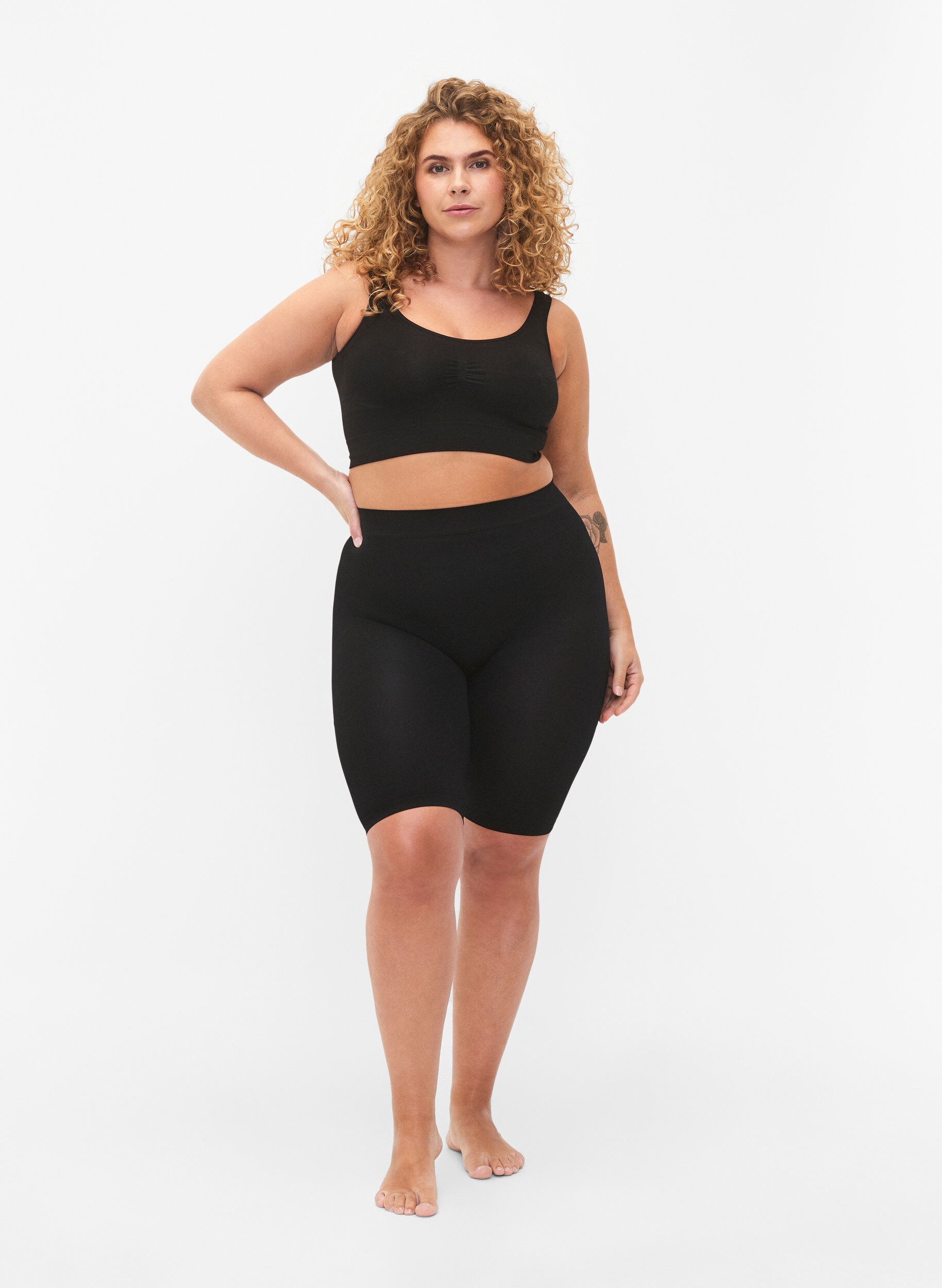 Zizzi Short basique 2-pack sans couture, Black, Model image number 2
