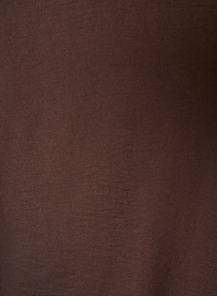 Blouse en viscose &agrave; col V et coupe ballon, Marron, Packshot image number 2