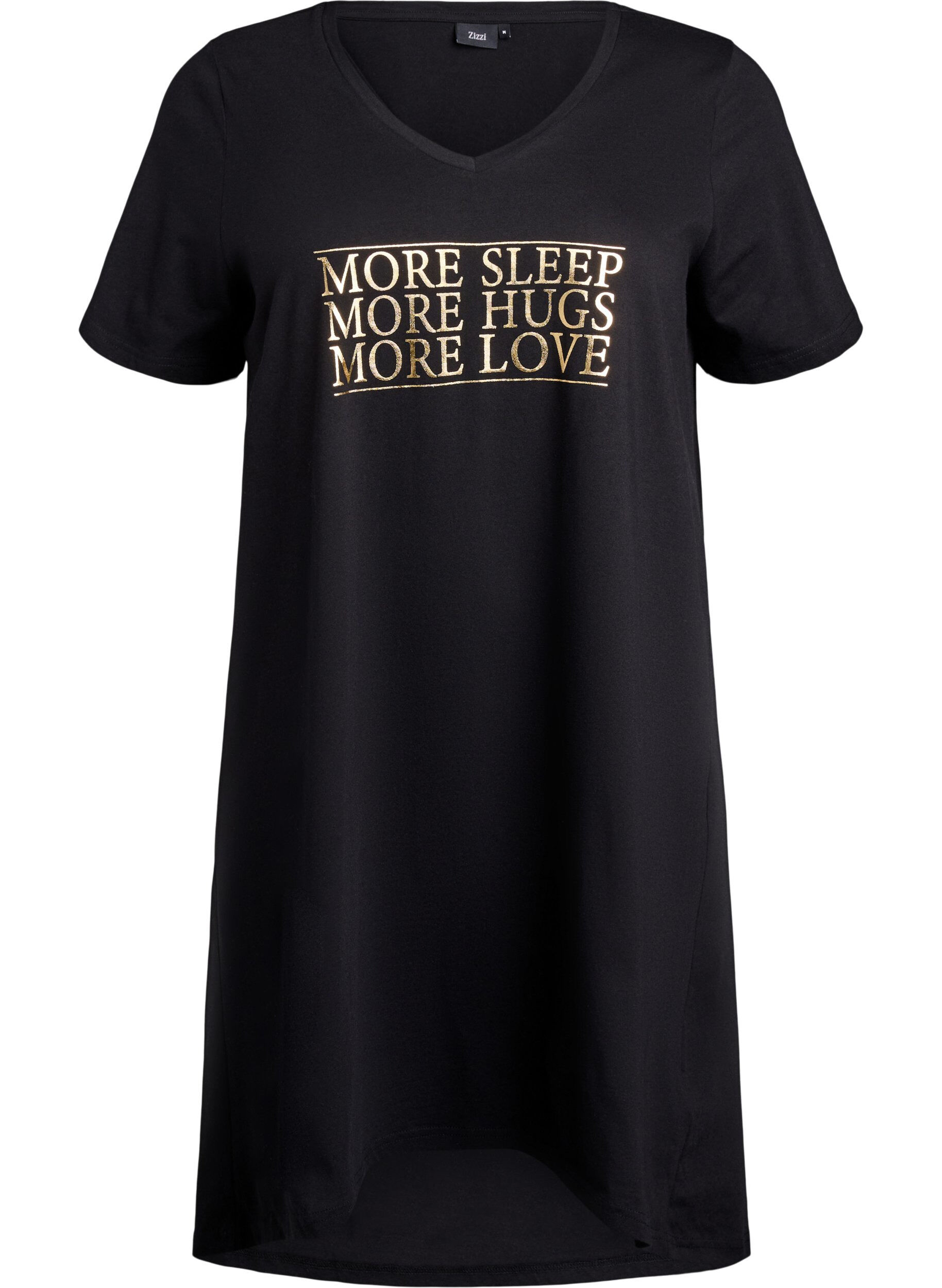 Chemise de nuit en coton biologique et &agrave; col en V