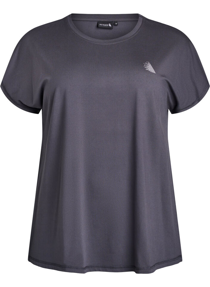 T-shirt de sport couleur unie, Gris anthracite, Packshot image number 0