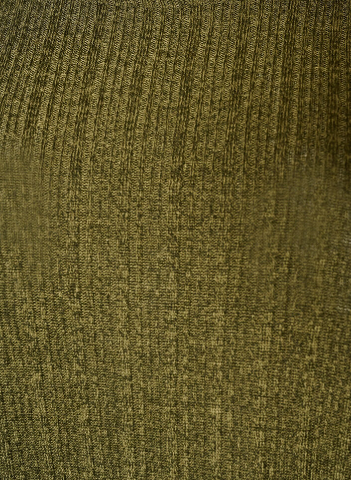 Blouse en jersey avec structure c&ocirc;tel&eacute;e et manches longues, Vert fonc&eacute;, Packshot image number 2
