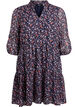 Tunique &agrave; imprim&eacute; floral et fils scintillants, Bleu, Packshot image number 0