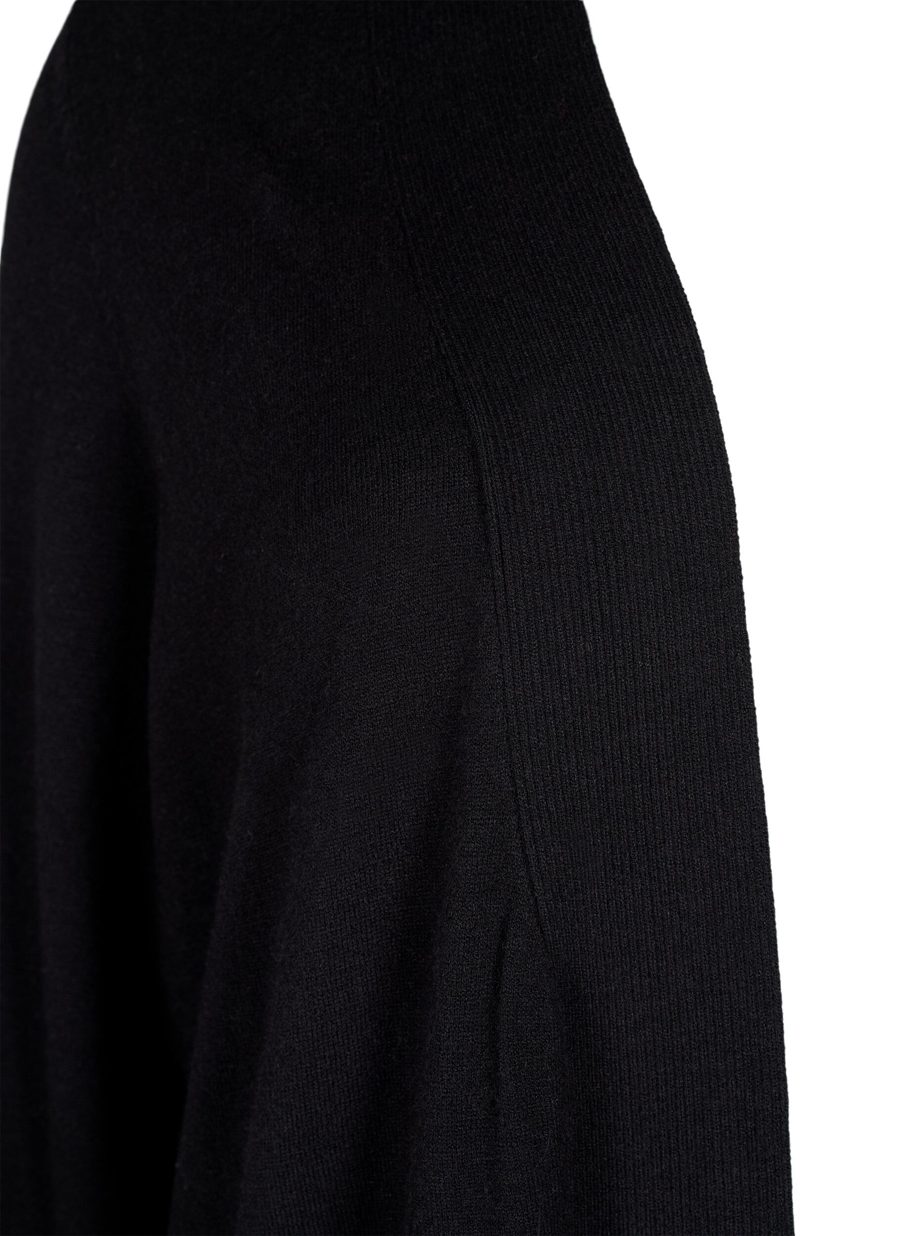 Zizzi Long cardigan en tricot avec des poches, Black, Packshot image number 2