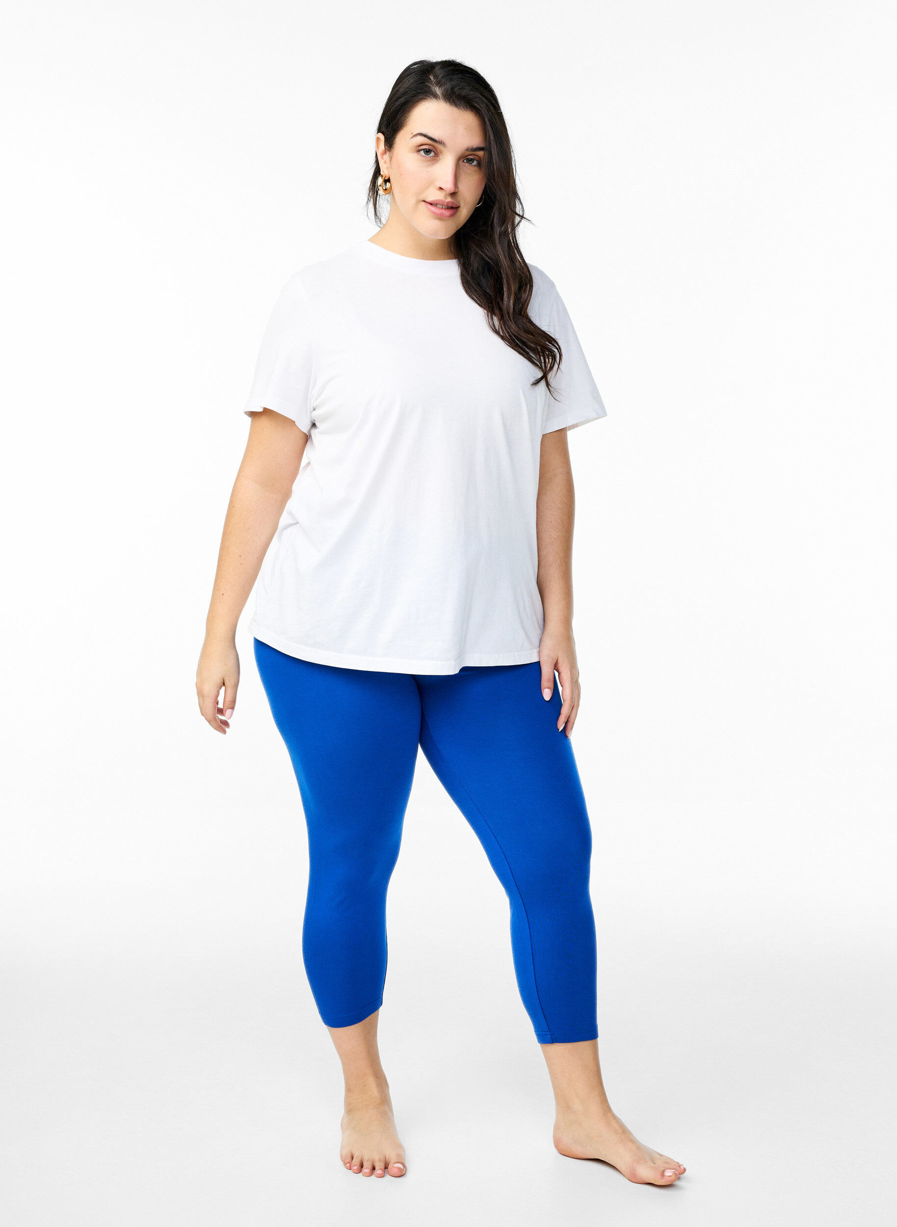 ZizziLeggings basiques longueur 3/4 en viscose, Bleu, Model image number 1