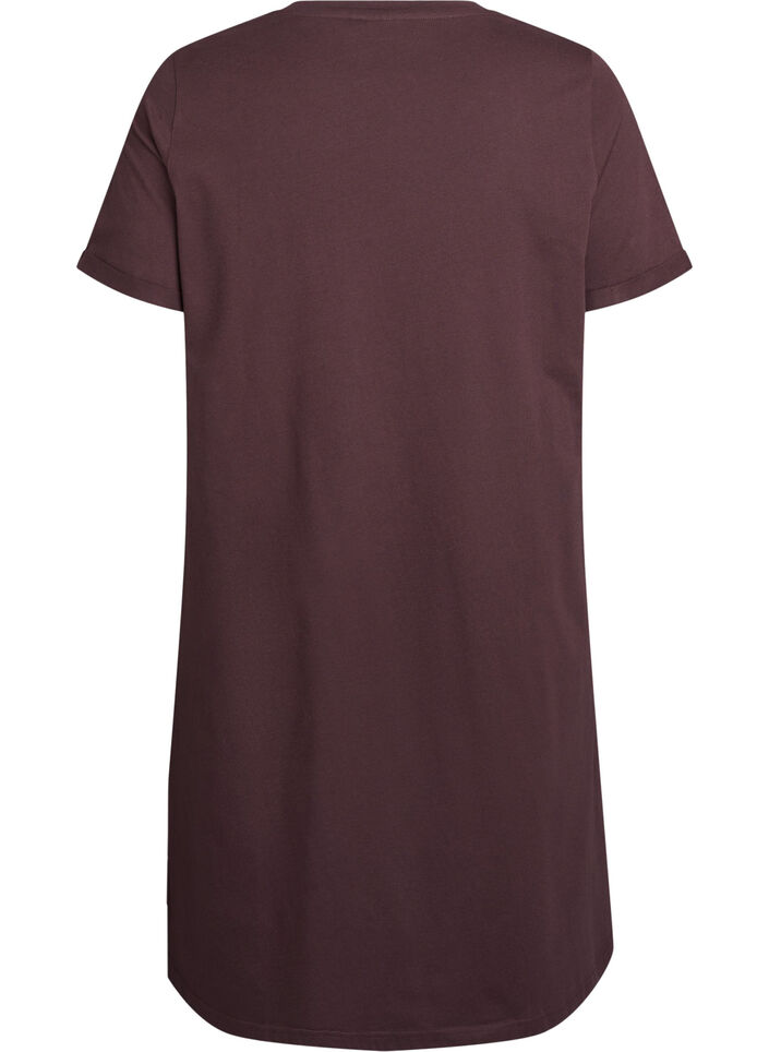 Chemise de nuit &agrave; manches courtes en coton biologique, Marron, Packshot image number 1
