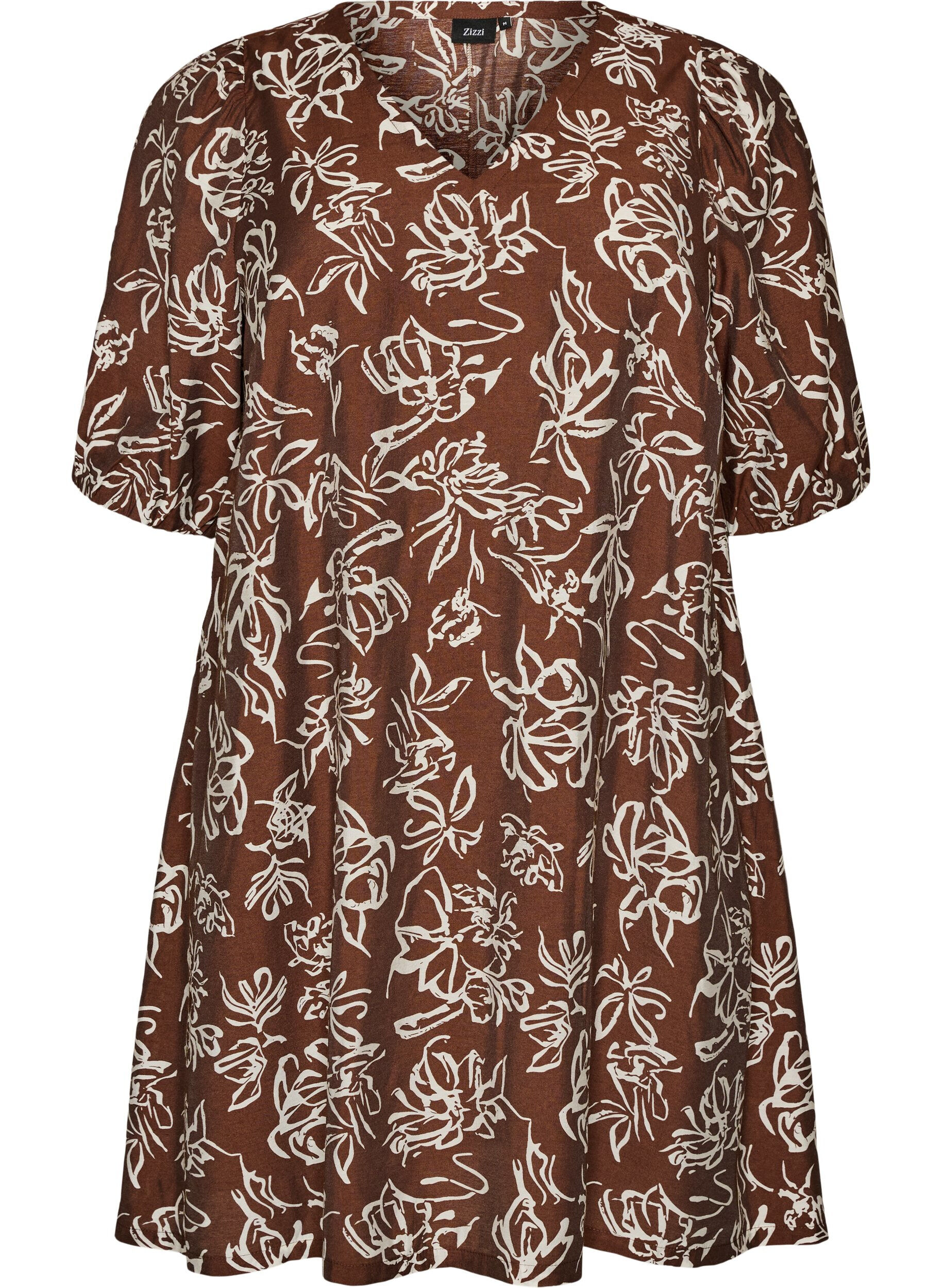 Robe courte coupe &eacute;vas&eacute;e avec col en V