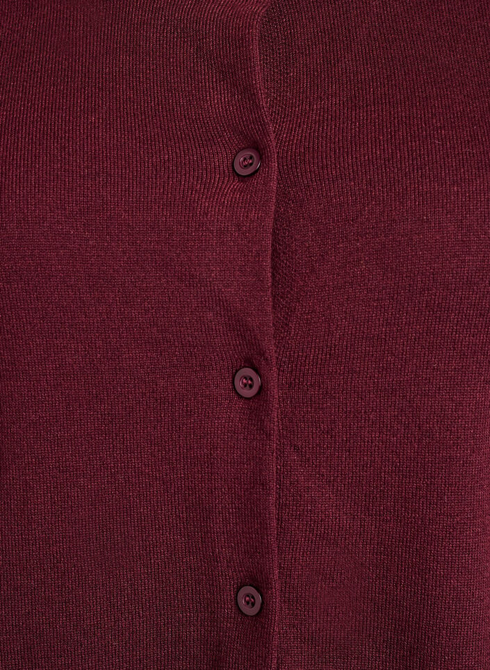 FLASH - Cardigan en maille fine avec col rond, Bordeaux, Packshot image number 2