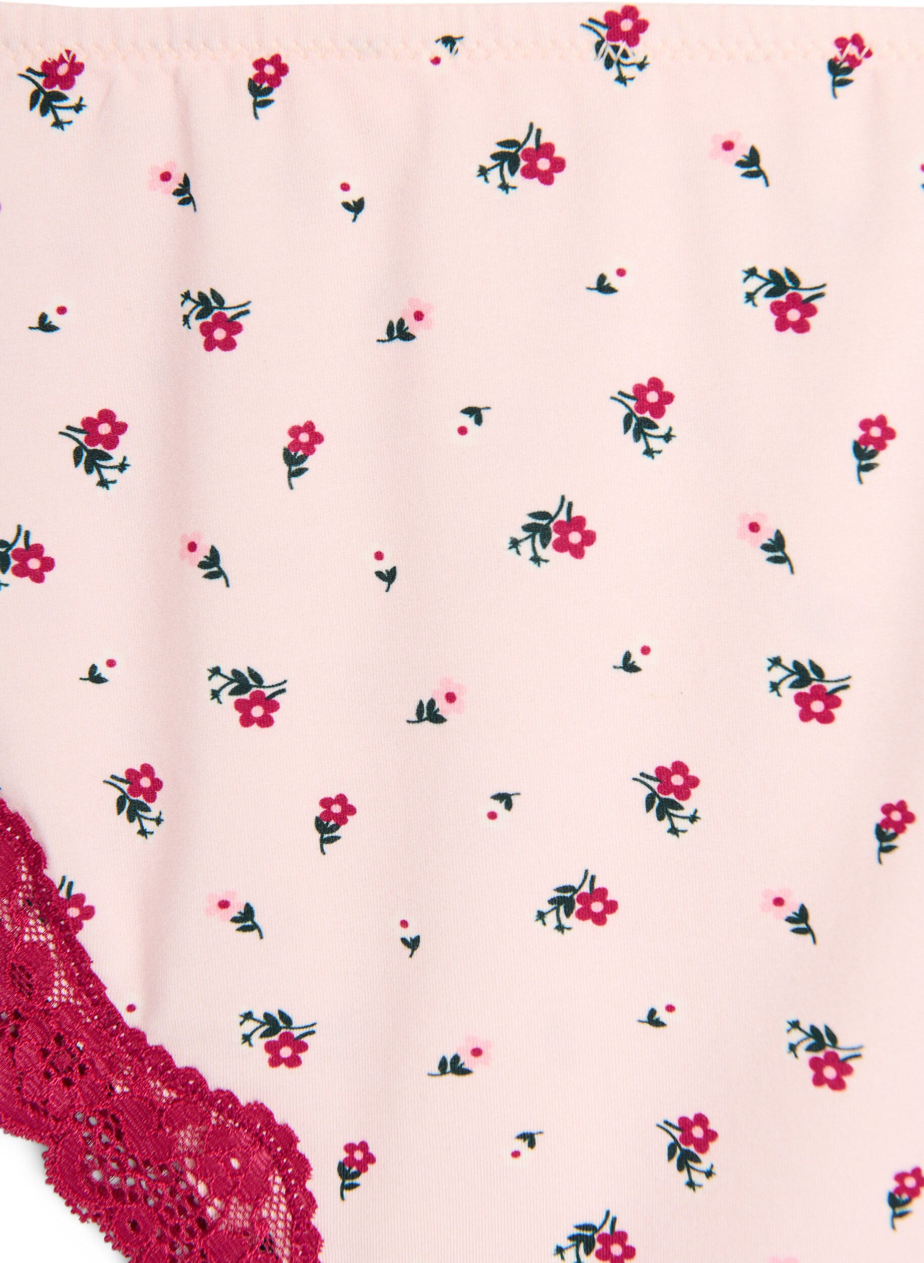 ZizziCulotte br&eacute;silienne avec imprim&eacute; floral et dentelle, Rose, Packshot image number 2