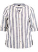 Chemisier en coton avec col en V, Bleu, Packshot image number 0