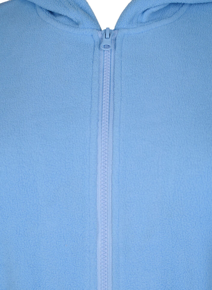 Robe de chambre avec fermeture éclair et capuche, Bleu Clair, Packshot image number 2