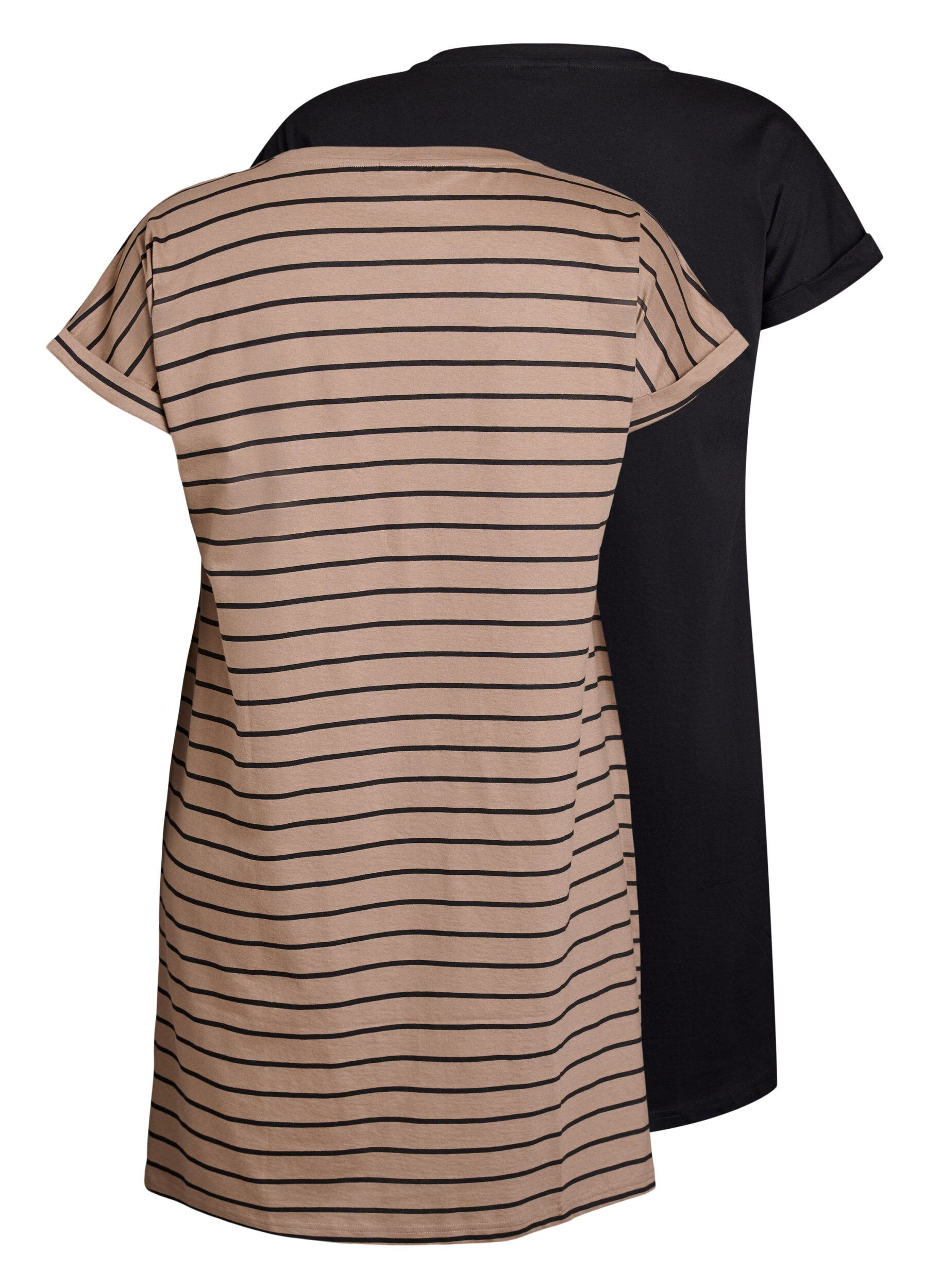 Zizzi 2-pack Robe T-shirt &agrave; manches courtes, Marron, Packshot image number 1