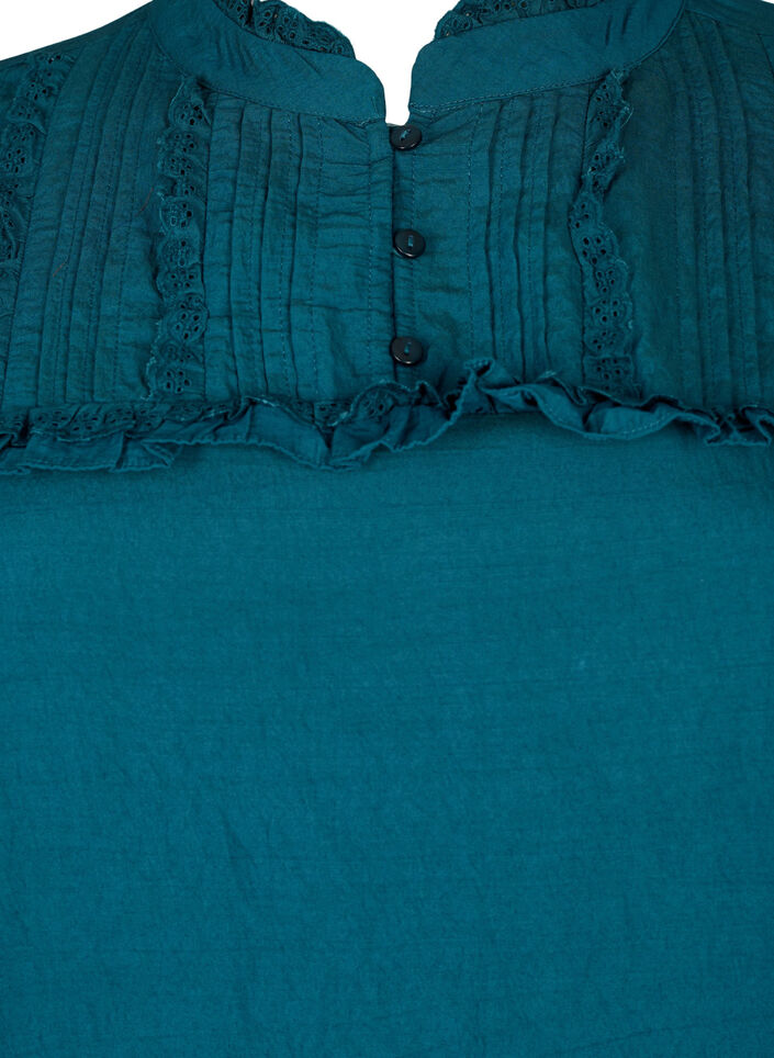 Robe en viscose avec broderie anglaise et volants, Reflecting Pond, Packshot image number 2