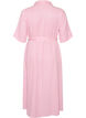 Robe-chemise longue jusqu&rsquo;aux chevilles avec ceinture &agrave; nouer et rayures, Rose, Packshot image number 1