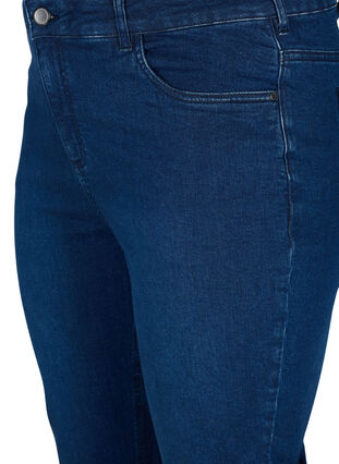 Pantalon capri moulant en denim de coton, Dark blue denim, Packshot image number 2