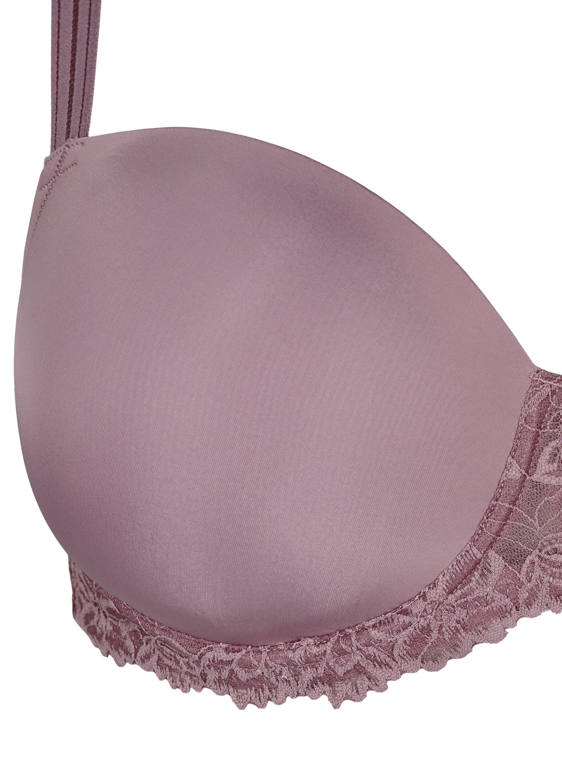 Zizzi Soutien-gorge moul&eacute; avec dentelle et coupes lisses, Rose, Packshot image number 2