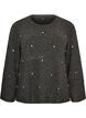 Blouse en maille avec strass et motif &agrave; losanges, Gris anthracite, Packshot image number 0