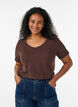 T-shirt en coton uni basique, Marron, Model image number 0