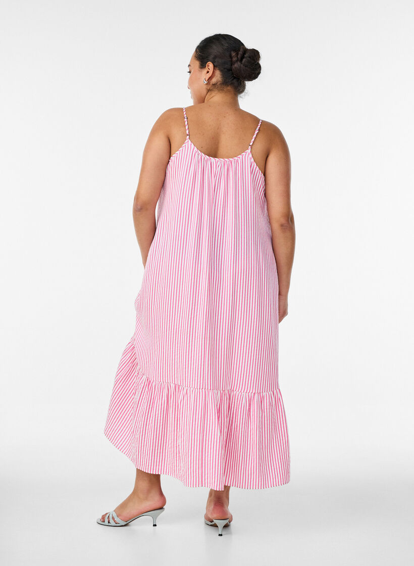 Robe d'&eacute;t&eacute; &agrave; rayures et &agrave; forme en A, Rose, Model image number 1