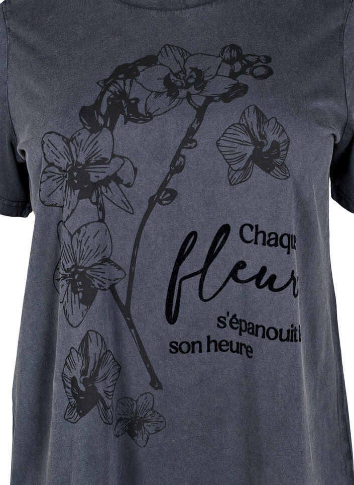 Tee-shirt en coton biologique avec imprimé, Gris, Packshot image number 2