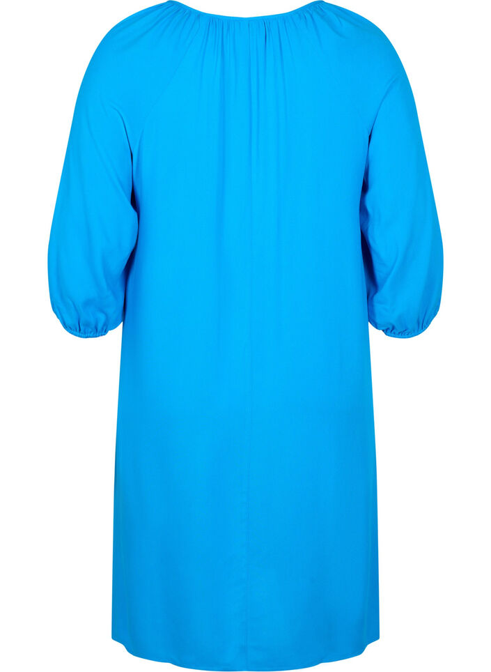 Robe en viscose avec encolure en V, Indigo Bunting, Packshot image number 1