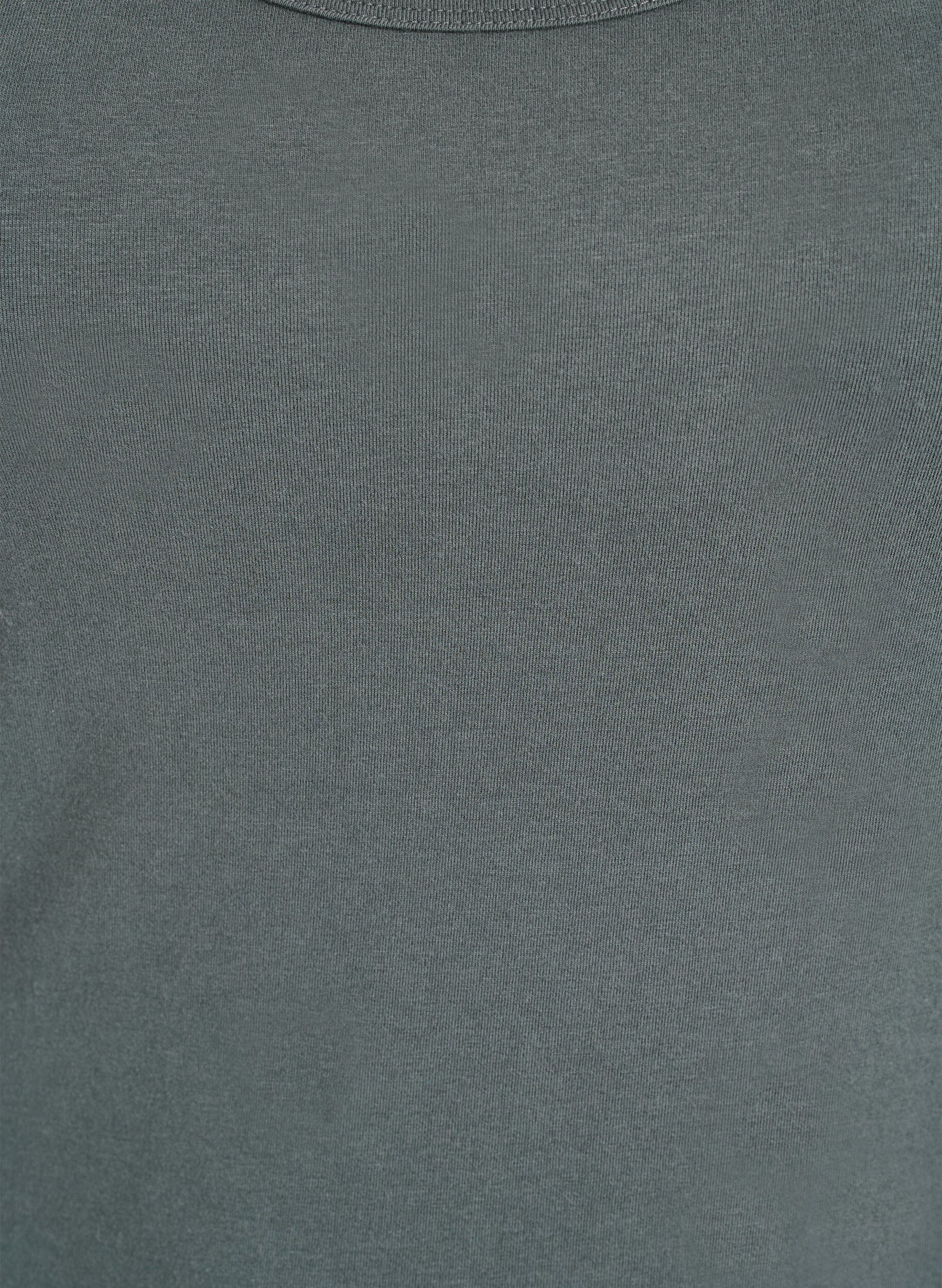 Zizzi Haut basic uni en coton, Vert fonc&eacute;, Packshot image number 2