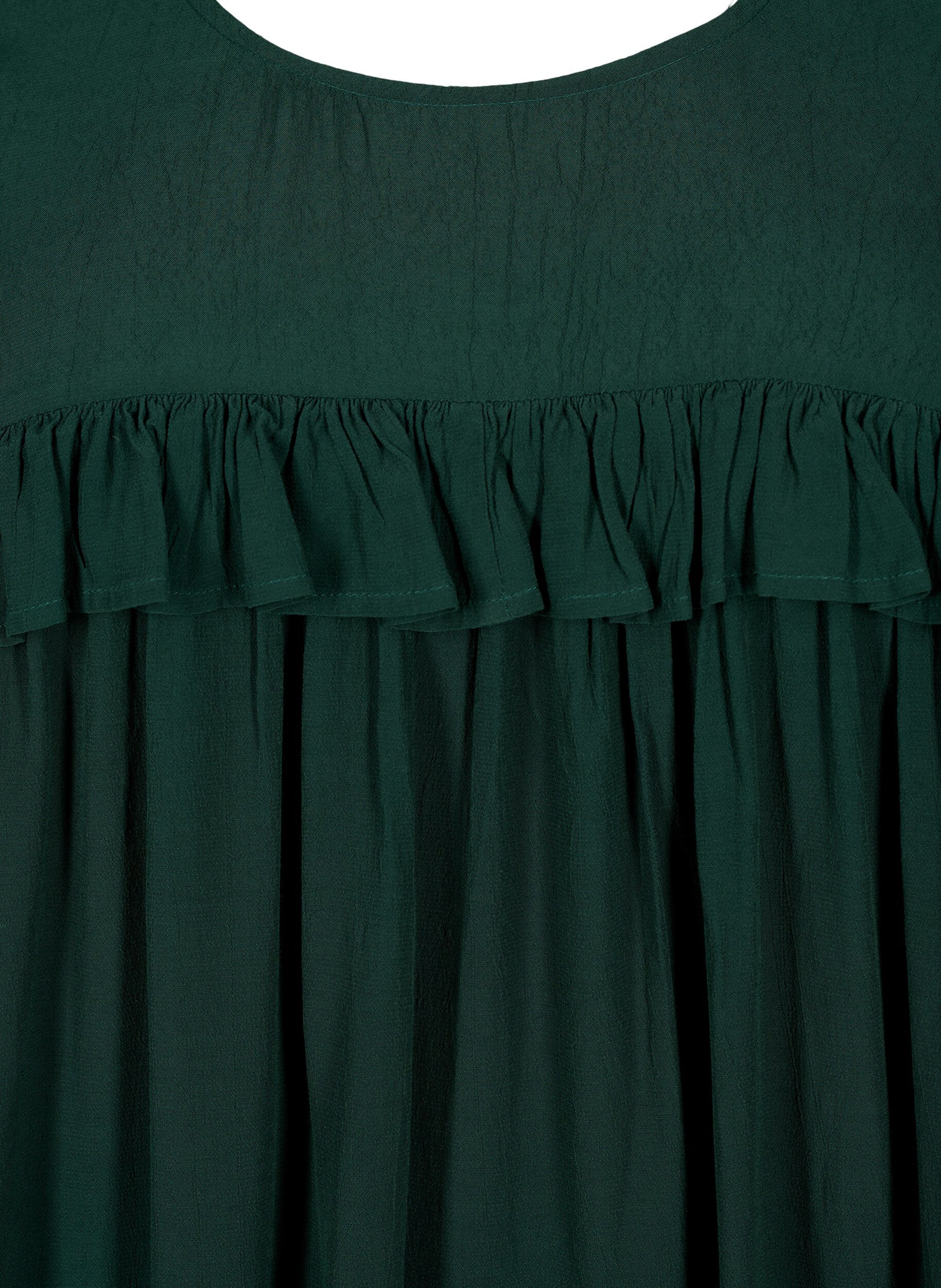 Zizzi Tunique en viscose avec volants, Scarab, Packshot image number 2