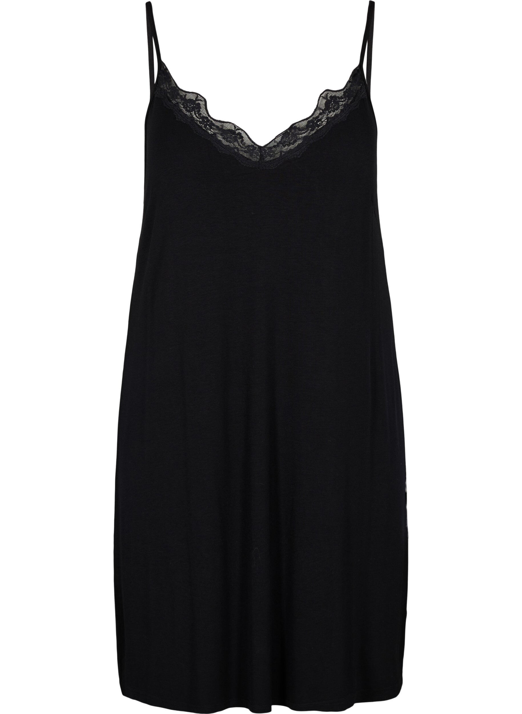 Chemise de nuit avec bord dentelle en viscose