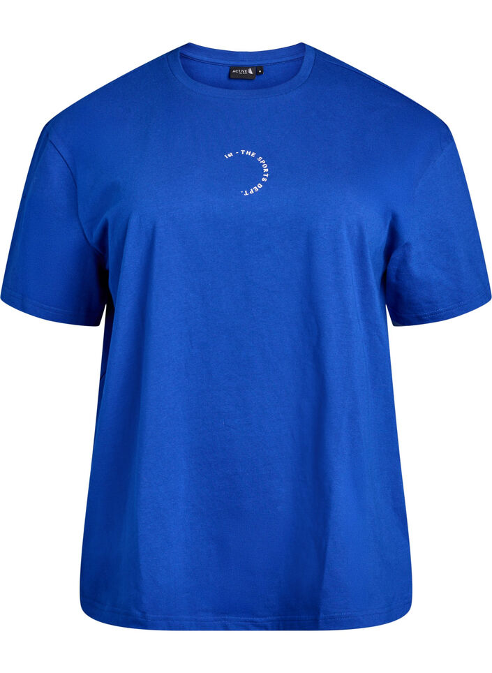 T-shirt sportif en coton biologique, Bleu, Packshot image number 0