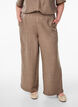 Pantalon ample avec ceinture &eacute;lastique et poches, Marron, Model image number 2