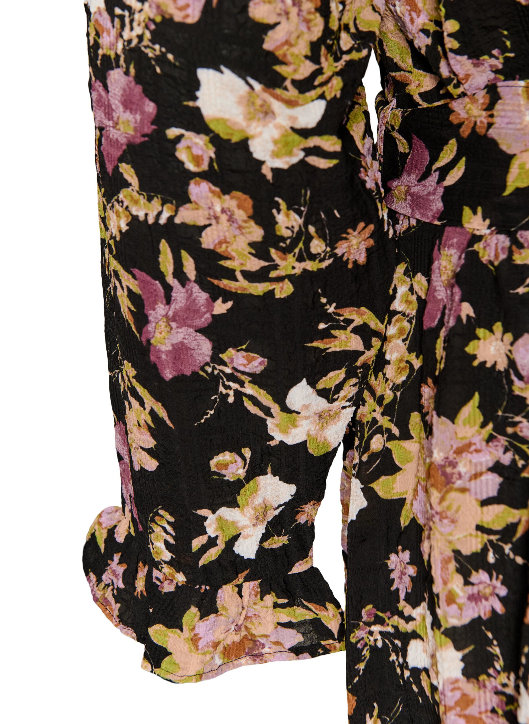 ZizziRobe midi &agrave; imprim&eacute; floral avec ceinture amovible &agrave; nouer, Noir, Packshot image number 3