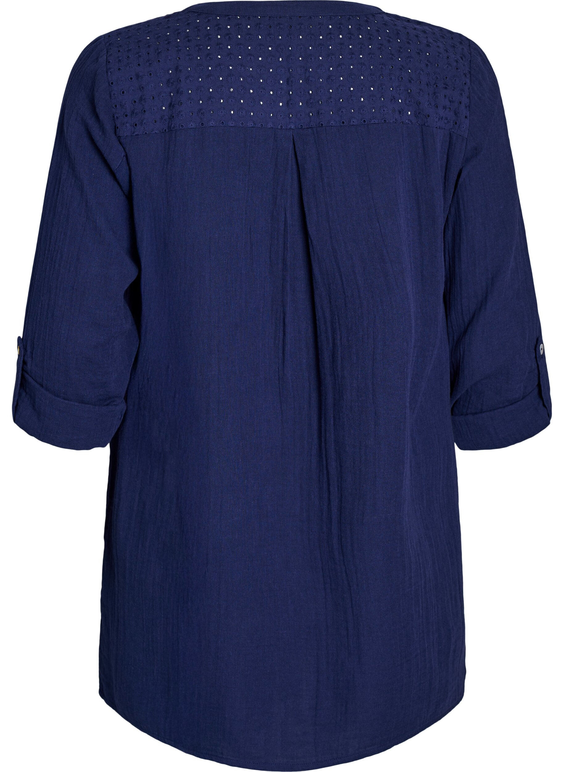 ZizziTunique en mousseline de coton avec broderie anglaise, Bleu, Packshot image number 1