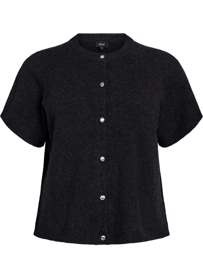  Cardigan en tricots à manches courtes, Gris anthracite, Packshot image number 0