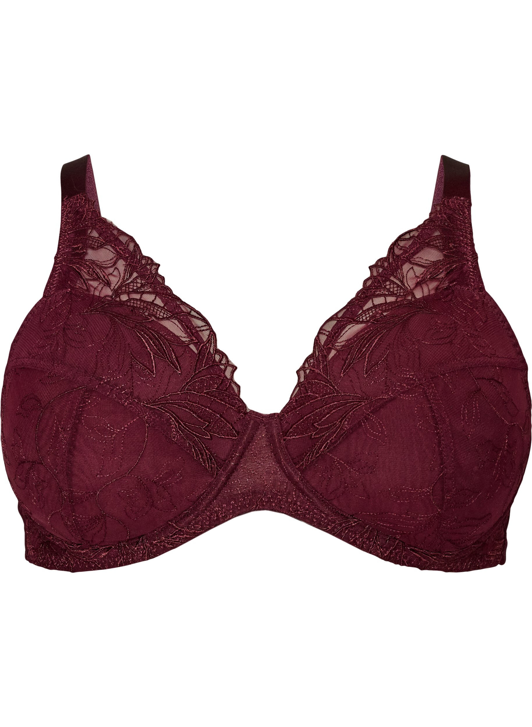 Soutien-gorge rembourr&eacute; en dentelle avec armatures