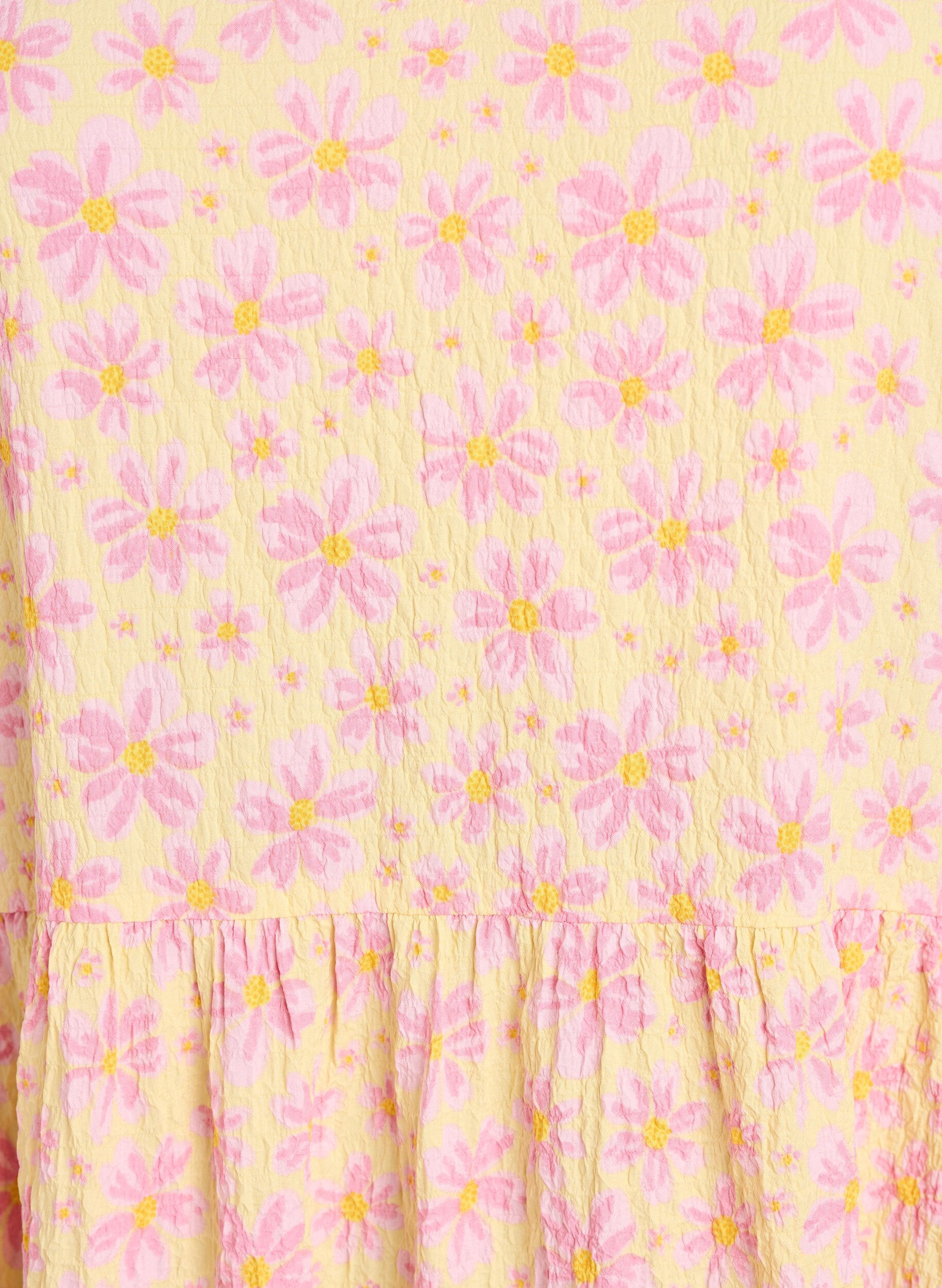 ZizziRobe longueur cheville &agrave; manches courtes avec volants &eacute;tag&eacute;s, Jaune, Packshot image number 2