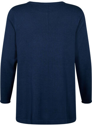 Blouse tricotée en mélange coton-viscose, Dress Blues, Packshot image number 1