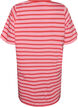 T-shirt long oversize ray&eacute; en coton bio, Rose, Packshot image number 1