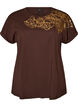 T-shirt en coton &agrave; imprim&eacute; floral, Marron, Packshot image number 0