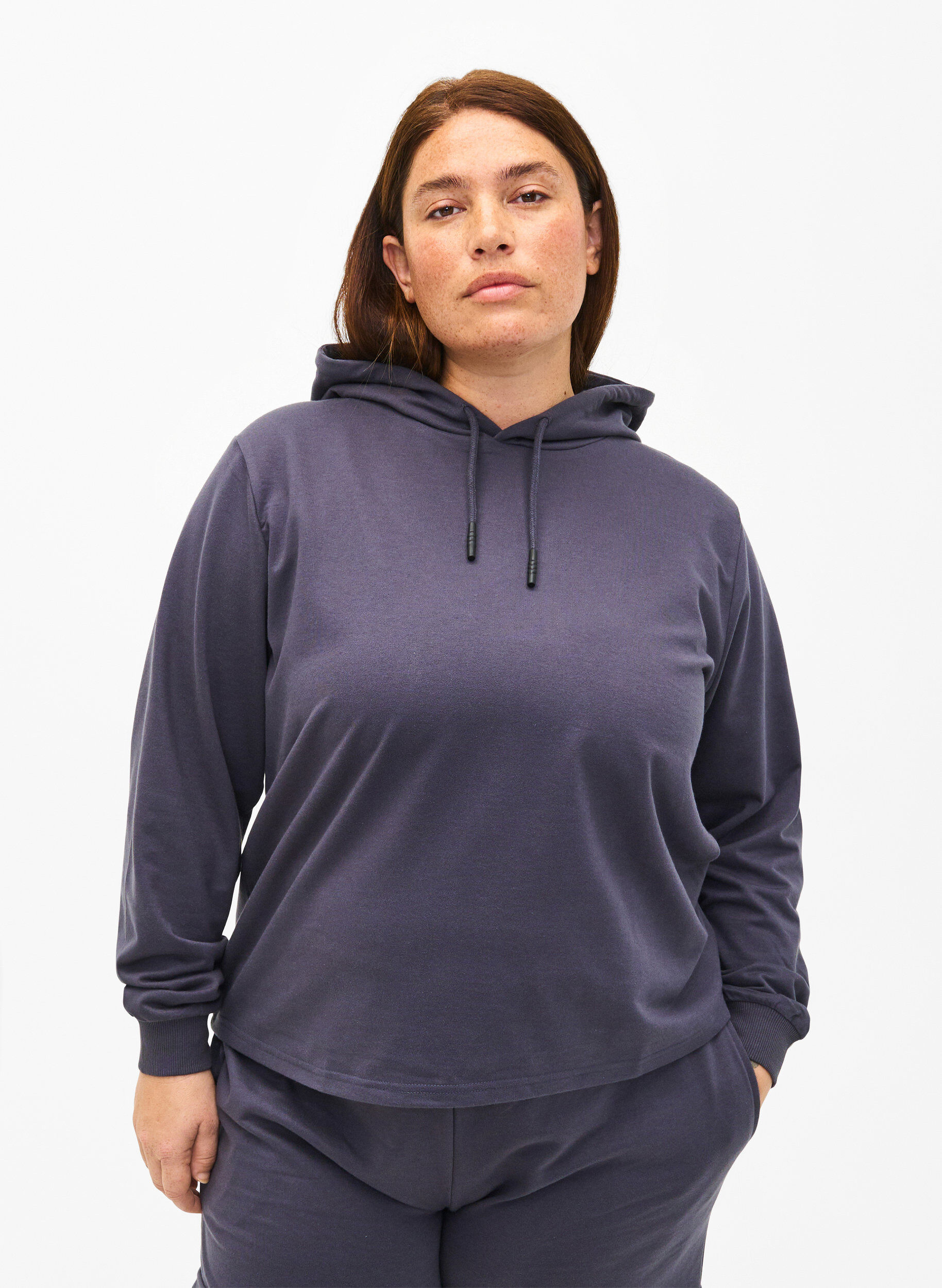 Zizzi Sweat &agrave; capuche, Ombre Blue, Model image number 0