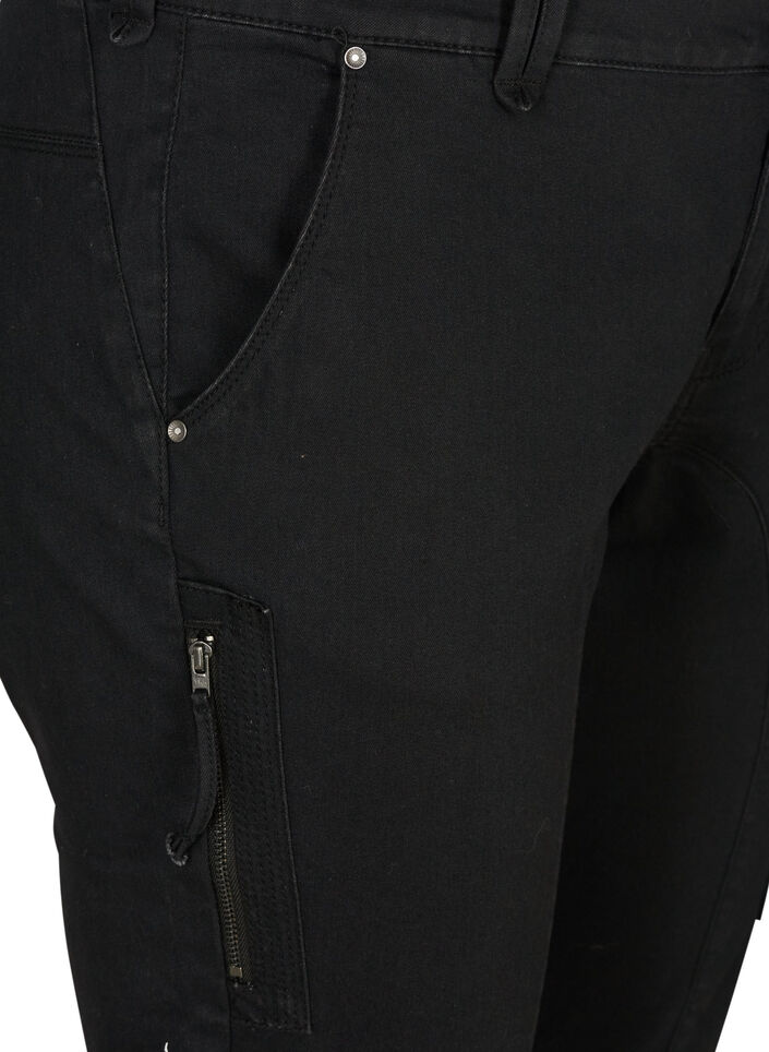 Pantacourt jean slim avec poches, Noir, Packshot image number 2