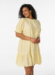 Robe courte en viscose avec volants, Jaune, Model image number 0