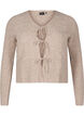 Cardigan en maille avec lien à nouer, Simply Taupe Mel., Packshot image number 0