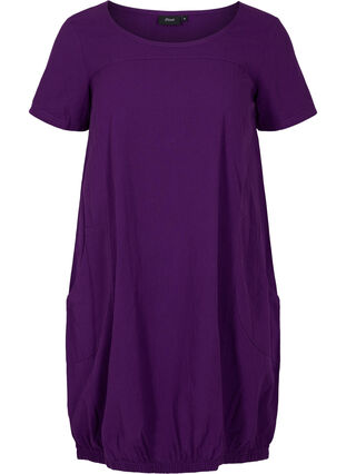 Robe en coton à manches courtes, Violet Indigo, Packshot image number 0