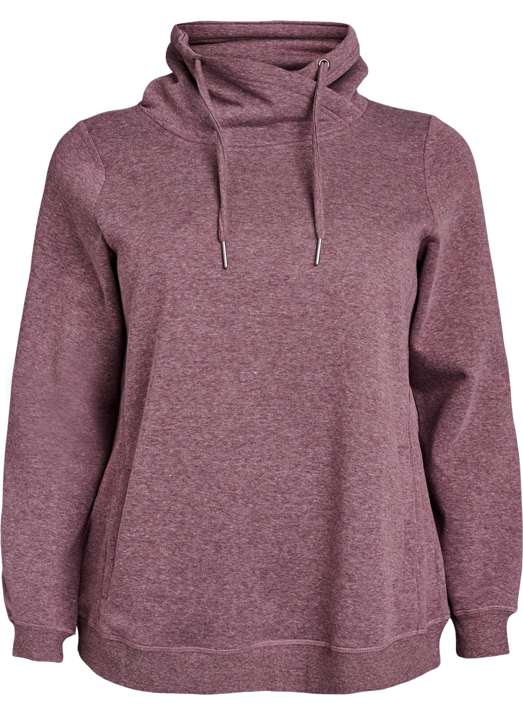 Zizzi FLASH - Sweat &agrave; col montant et poches, Bordeaux, Packshot image number 0