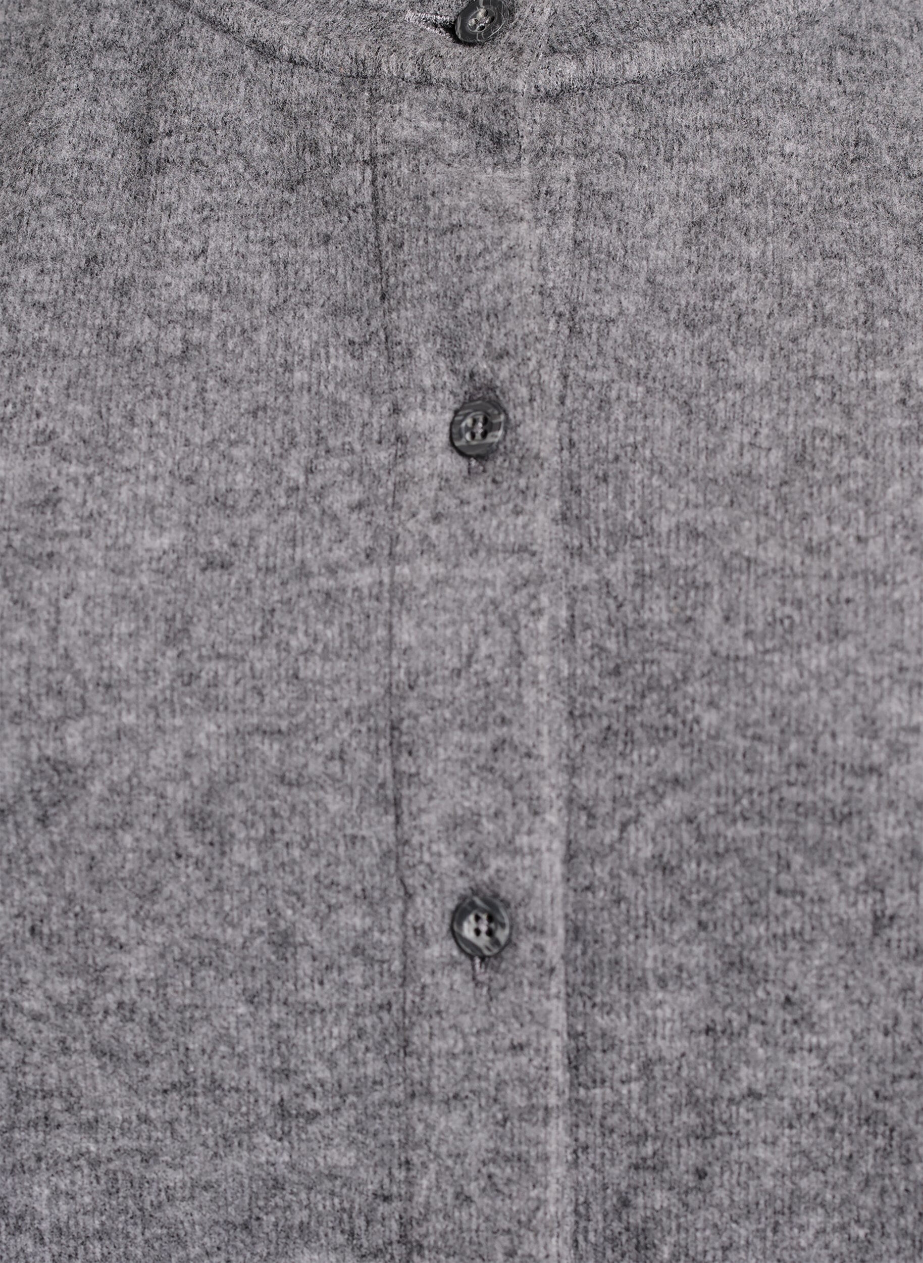 Zizzi Cardigan en jersey &agrave; col rond et boutons, Gris anthracite, Packshot image number 2