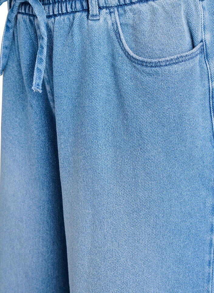 Jean ample &agrave; ceinture &eacute;lastique et cordon de serrage, Bleu Clair, Packshot image number 2